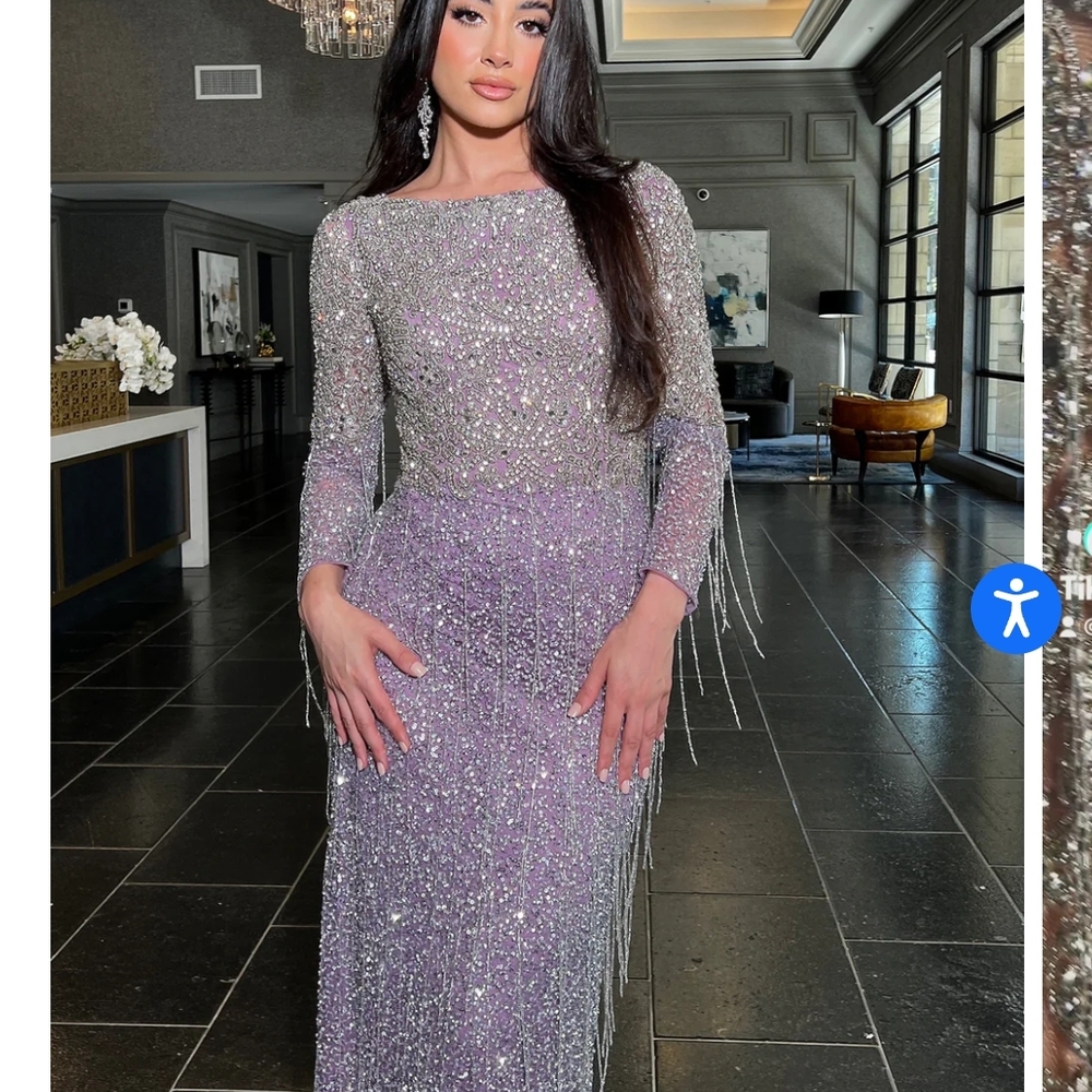 Elegant Lavender Sequin Dress